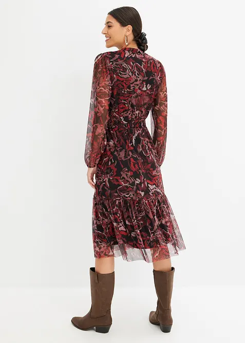 Síťované šaty v délce midi, bonprix