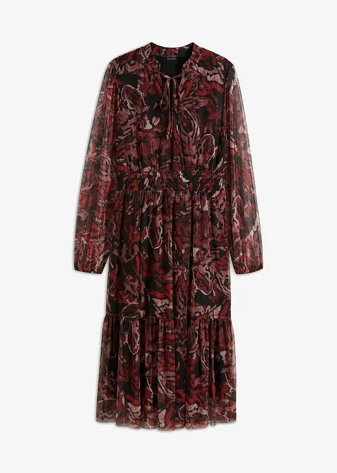 Síťované šaty v délce midi, bonprix