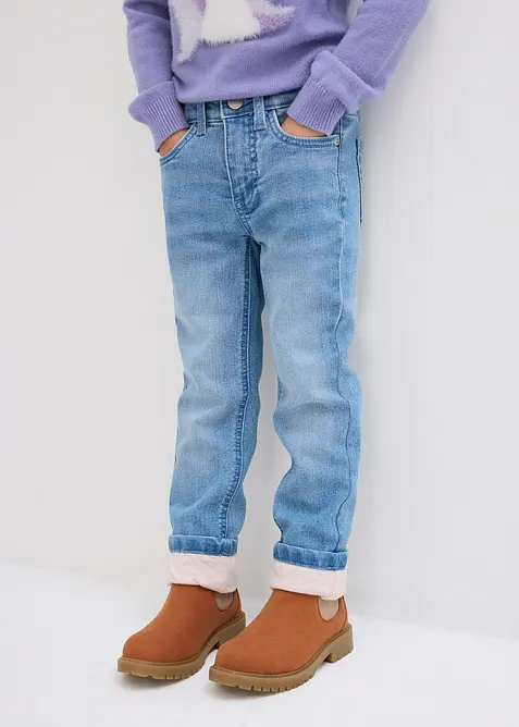 Termo dž&iacute;ny s žerzejovou pod&scaron;&iacute;vkou, Slim Fit, bonprix