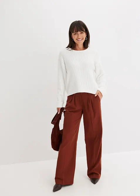 Oversize svetr z měkké žinylky, bonprix