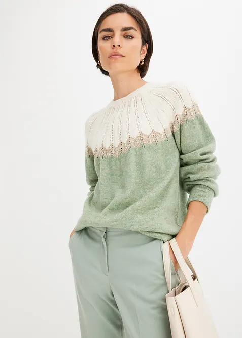 Ažurový svetr, bonprix