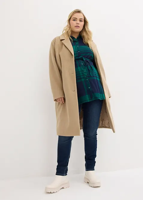 Těhotensk&aacute; dlouh&aacute; halenka z měkk&eacute;ho bavlněn&eacute;ho flanelu, bonprix