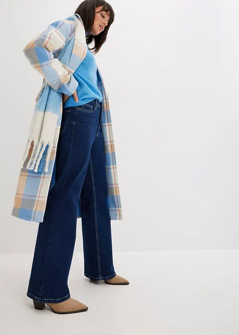 Džíny Wide Leg, High Waist, organická bavlna, bonprix