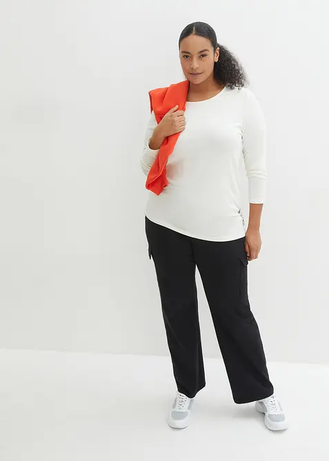 Joggingov&eacute; kalhoty z elastick&eacute; bavlněn&eacute; směsi, bonprix