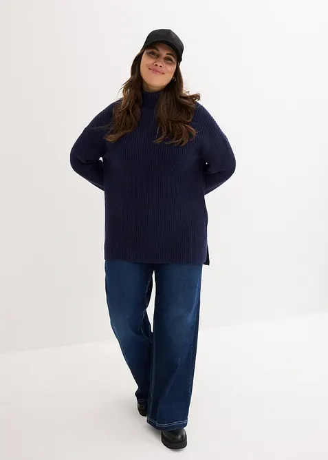 Svetr s rolákovým límcem, z čisté bavlny, bonprix