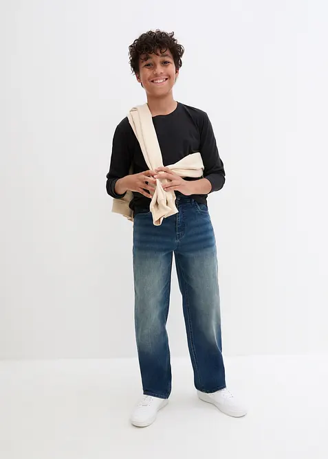 Džíny s nastavitelným pasem, Straight, Loose Fit, bonprix