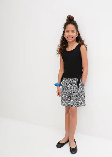 Dívčí žerzejový top a šortky, s organickou bavlnou (2dílná souprava), bonprix