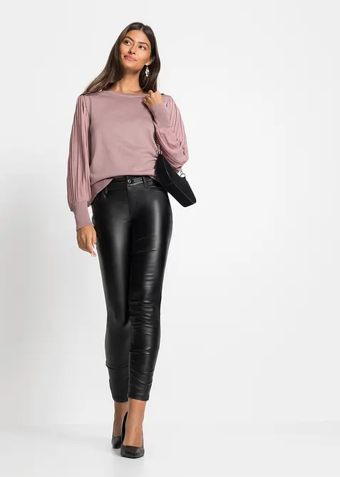 Svetr s plisovan&yacute;mi ruk&aacute;vy, bonprix