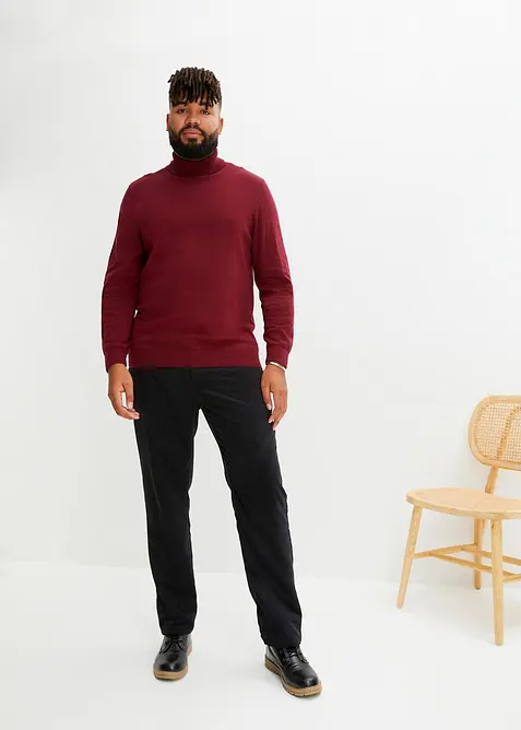 Svetr s rol&aacute;kov&yacute;m l&iacute;mcem a ka&scaron;m&iacute;rem, bonprix