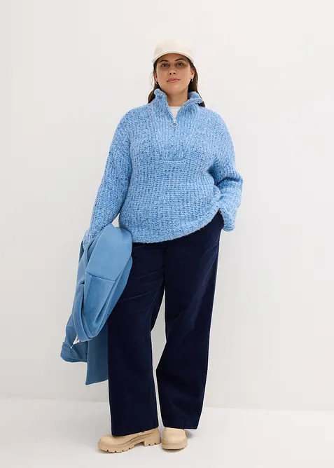 Svetr s l&iacute;mečkem Troyer a spadl&yacute;mi rameny, bonprix