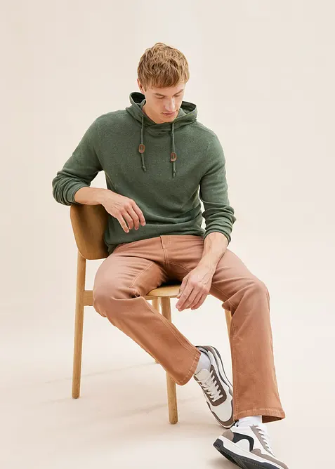 Svetr s kapucí, z měkké bavlněné směsi, bonprix