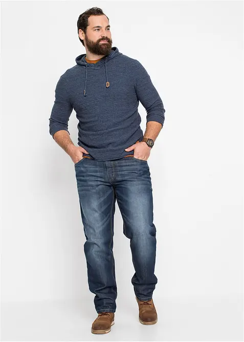 Svetr s kapucí, z měkké bavlněné směsi, bonprix