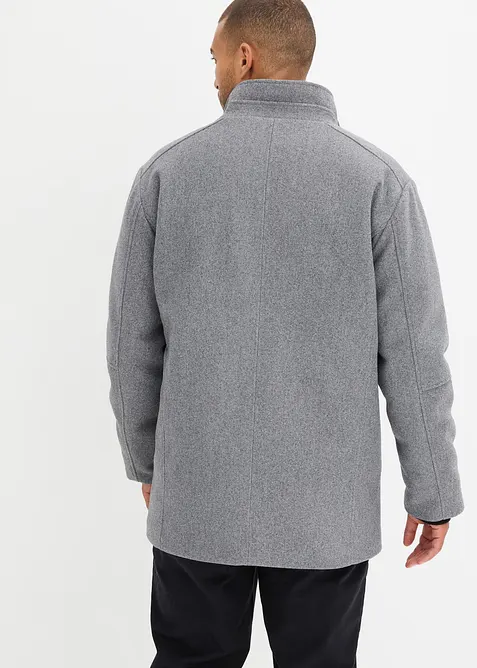 Zimní bunda s krytým zipem, ve vlněném vzhledu, bonprix