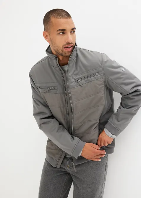 Vatovaná softshellová bunda s bluzonovým střihem, bonprix