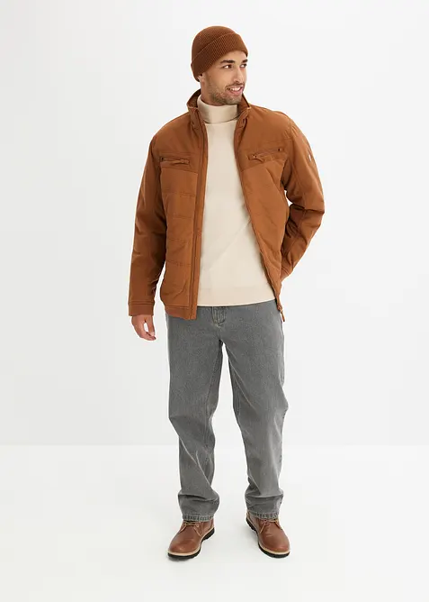 Vatovaná softshellová bunda s bluzonovým střihem, bonprix