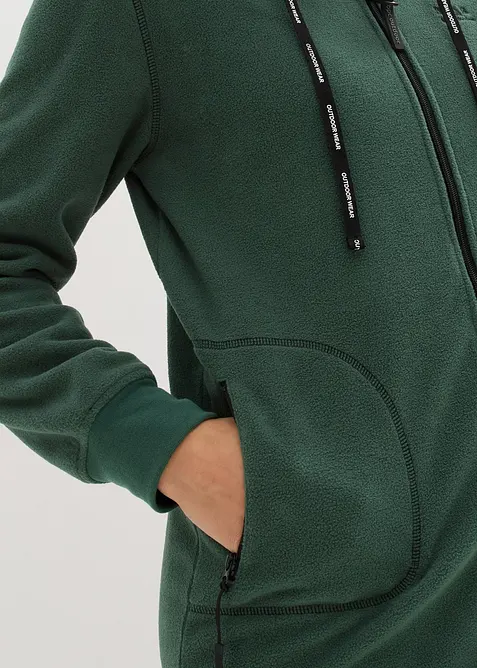 Fl&iacute;sov&aacute; bunda s kapsami na zip, bonprix