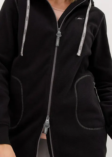 Fl&iacute;sov&aacute; bunda s kapsami na zip, bonprix