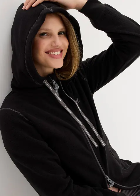 Fl&iacute;sov&aacute; bunda s kapsami na zip, bonprix