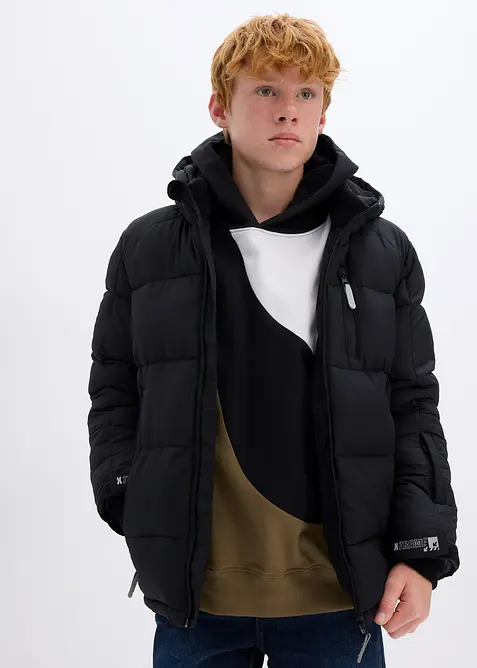 Prošívaná zimní bunda s hřejivou podšívkou a kapucí, bonprix