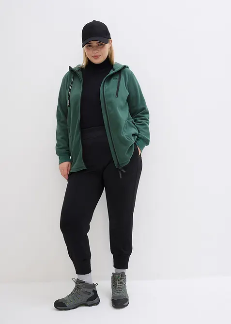 Fl&iacute;sov&aacute; bunda s kapsami na zip, bonprix