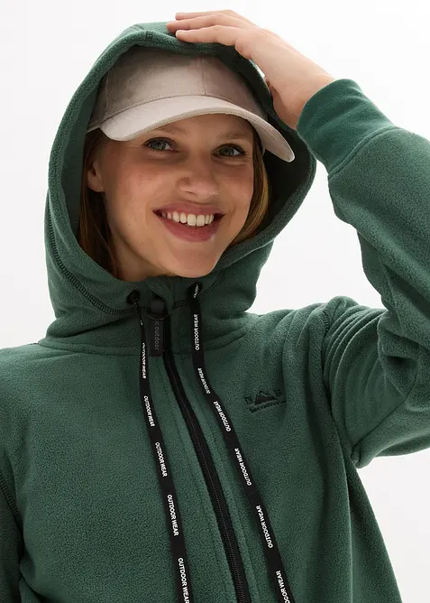 Fl&iacute;sov&aacute; bunda s kapsami na zip, bonprix