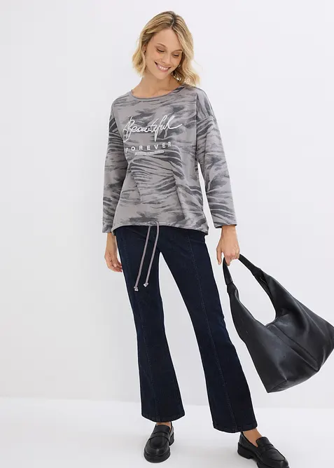 Tričko s dlouhým rukávem, z bavlněné směsi, bonprix