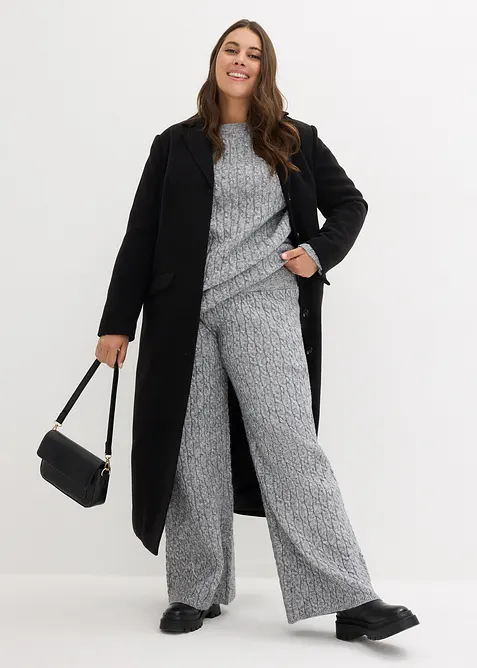 Pleten&eacute; kalhoty s cop&aacute;nkov&yacute;m vzorem, bonprix