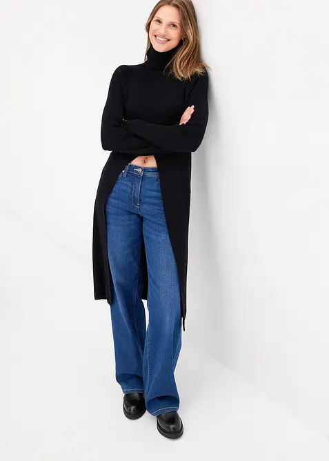 Dlouh&yacute; svetr s rozparkem, bonprix