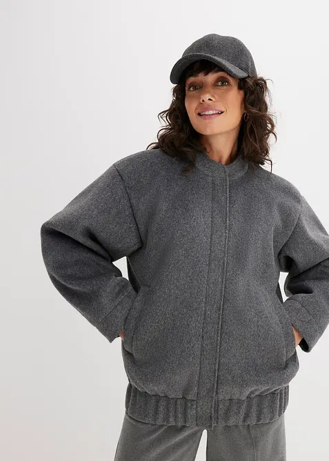 Oversize bluzon ve vlněném vzhledu, bonprix