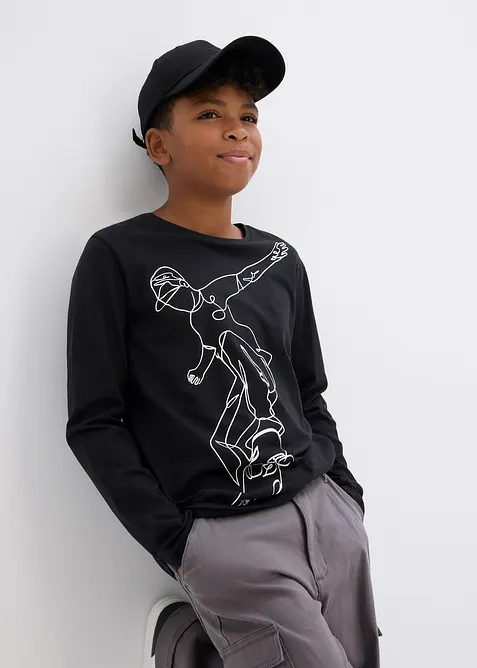 Tričko s dlouhým rukávem, z čisté organické bavlny, bonprix