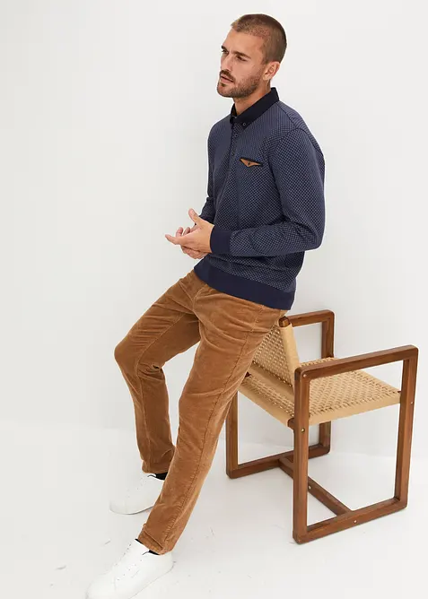 Mikina s pólo límečkem, z organické bavlny, bonprix