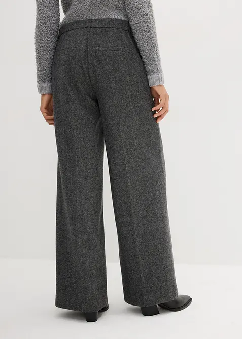 Vlněné kalhoty se vzorem rybí kosti, bonprix