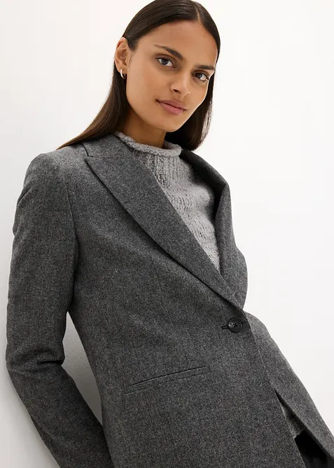 Vlněn&yacute; blejzr se vzorem ryb&iacute; kosti, bonprix