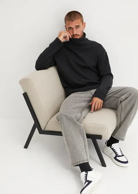 Svetr s rolákovým límcem, s bavlnou, Loose Fit, bonprix