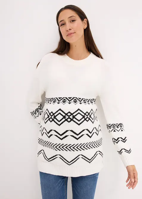 Těhotenský/kojicí svetr z bavlněné směsi, bonprix