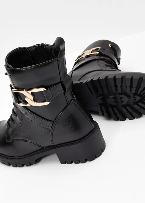 Šněrovací kotníková obuv s přezkou, bonprix