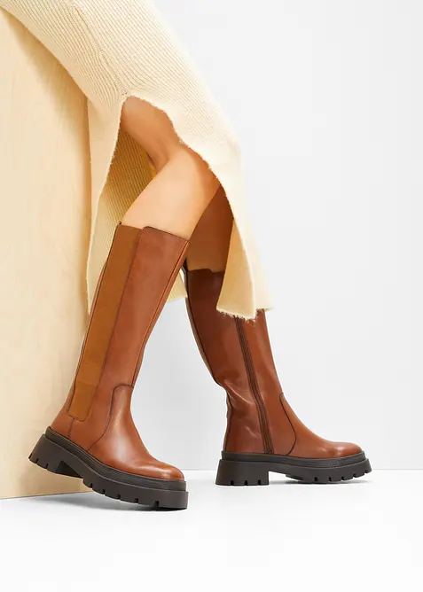 Kožen&eacute; kozačky, bonprix