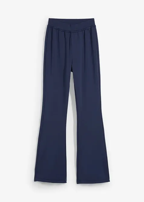 Rozšiřující se žerzejové kalhoty s počesanou vnitřní stranou, bonprix