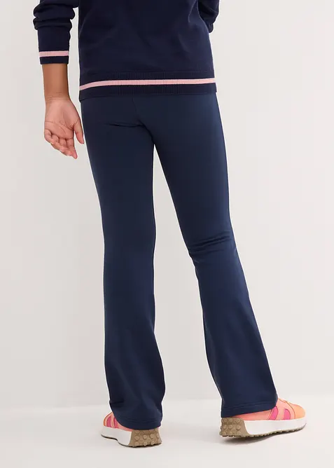 Rozšiřující se žerzejové kalhoty s počesanou vnitřní stranou, bonprix