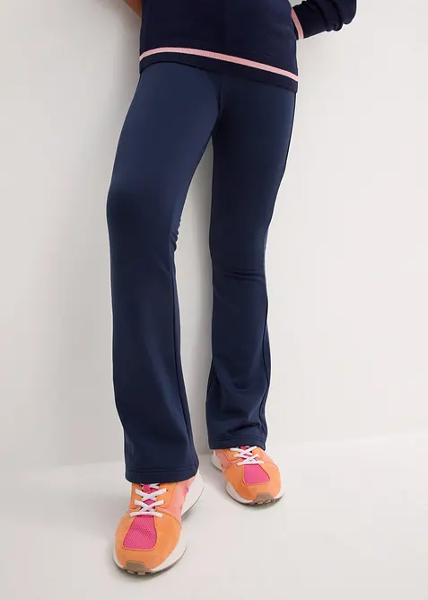 Rozšiřující se žerzejové kalhoty s počesanou vnitřní stranou, bonprix