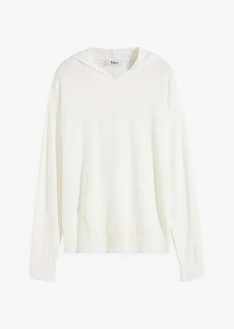 Svetr s kapuc&iacute; a klokan&iacute; kapsou, z visk&oacute;zov&eacute; směsi, bonprix