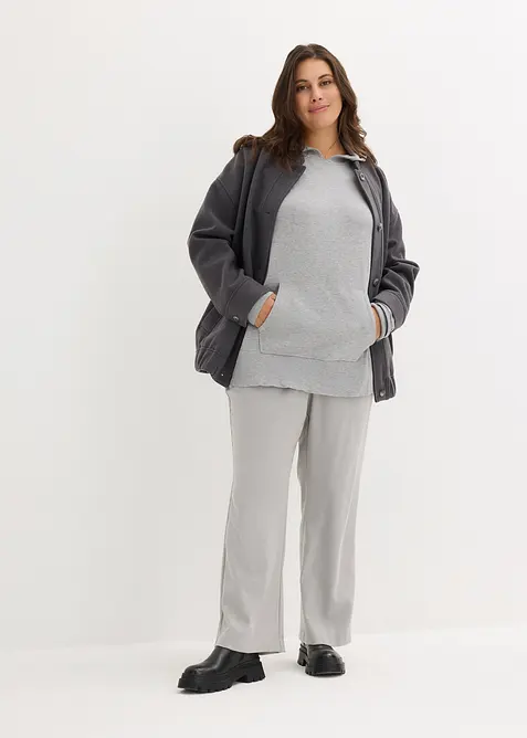 Svetr s kapucí a klokaní kapsou, z viskózové směsi, bonprix