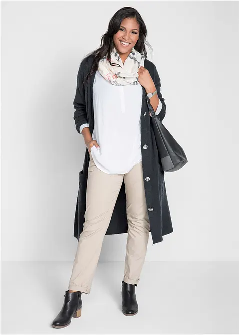 Pletený kabát s nakládanými kapsami, bonprix