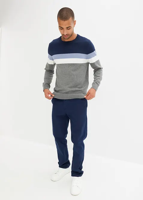 Jemně pletený svetr s Colorblocking s bavlnou, bonprix