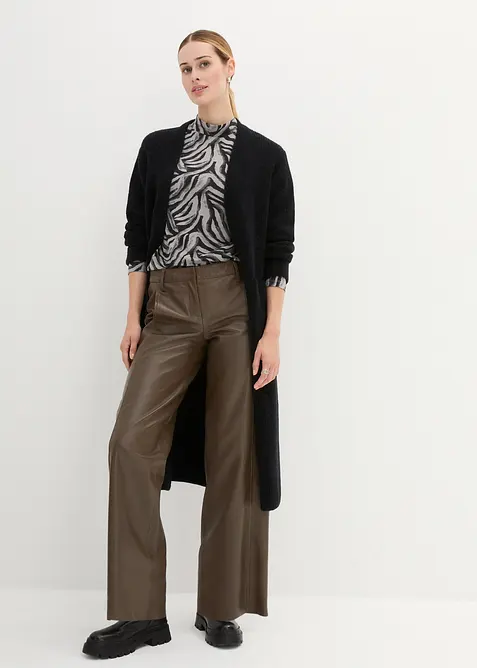 Kalhoty Marlene z kůže nappa, bonprix