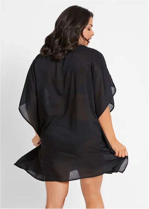 Průhledn&aacute; pl&aacute;žov&aacute; tunika s v&yacute;střihem do V, bonprix