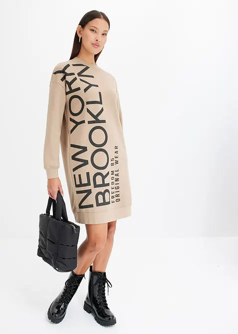 Oversize mikinové šaty z měkké bavlněné směsi, bonprix