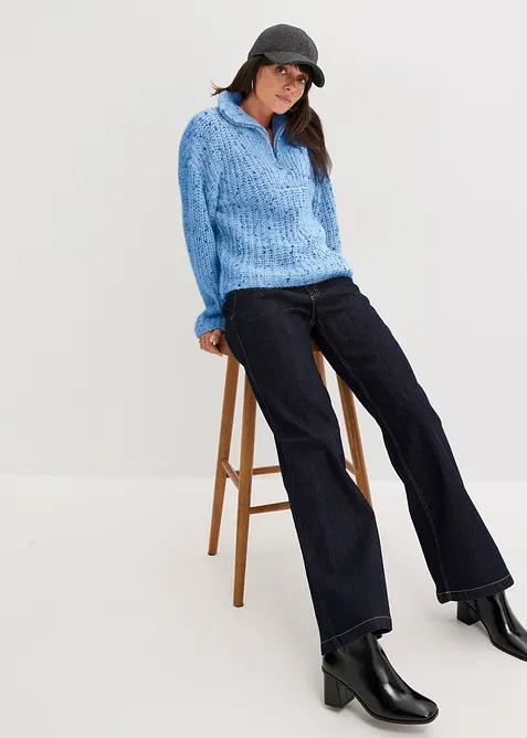 Svetr s l&iacute;mečkem Troyer a spadl&yacute;mi rameny, bonprix