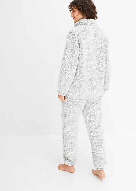 Oblek na doma z medvídkového flísu, bonprix