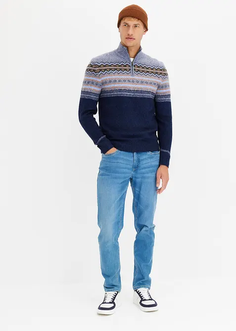 Svetr s norským vzorem a stojáčkem, bonprix